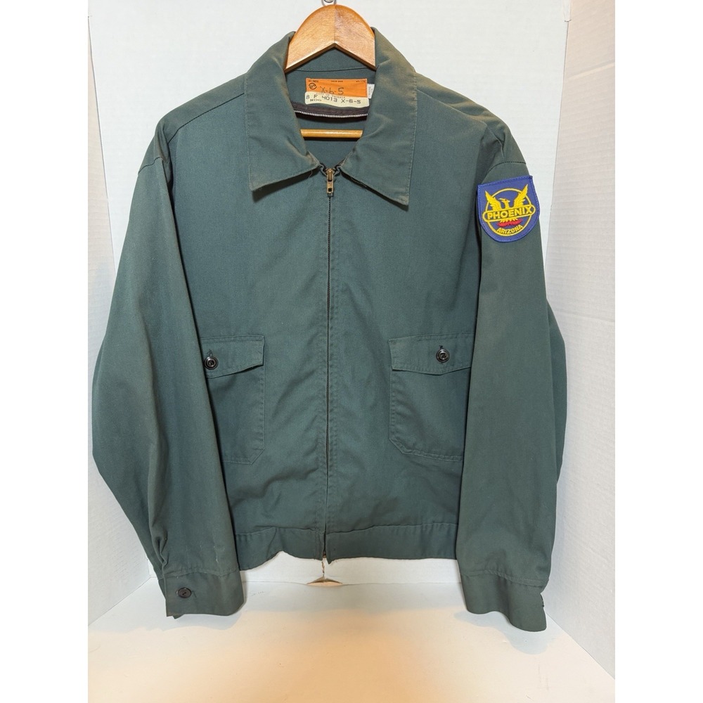 City Of Phoenix Cropped Work Jacket Two Pocket YKK Zip 70s Large Union Made